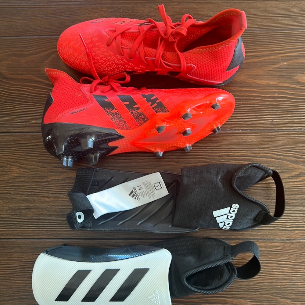 Adidas Cleats and Shin Pads